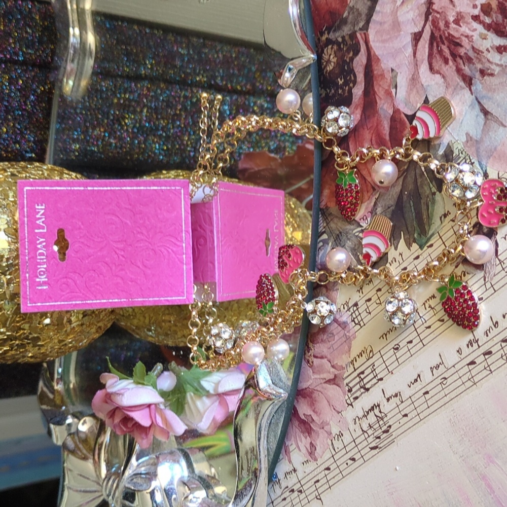 Holiday Lane Strawberry Charm Necklace